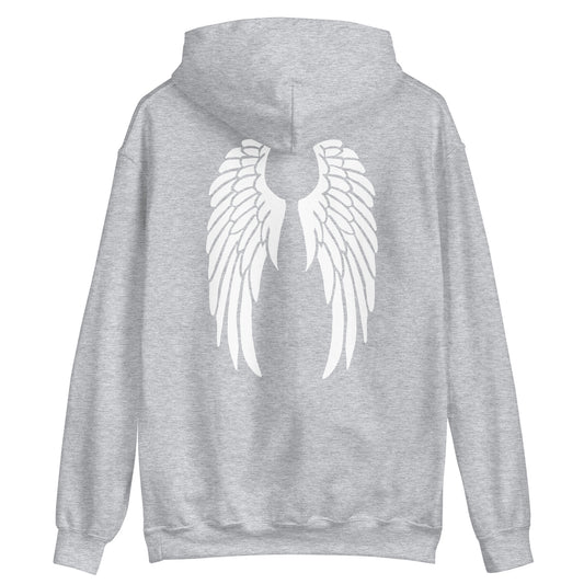 Grey Angel Wings Hoodie